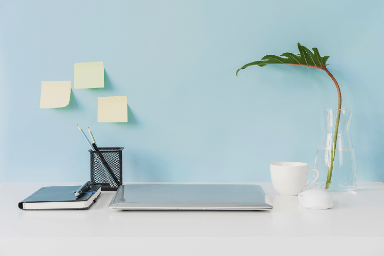 Focused work in a modern workspace